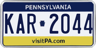 PA license plate KAR2044