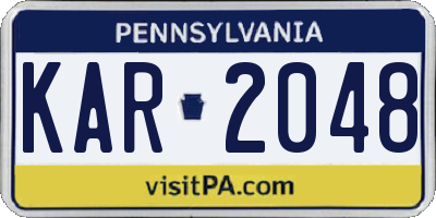 PA license plate KAR2048