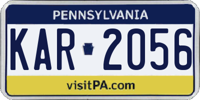 PA license plate KAR2056