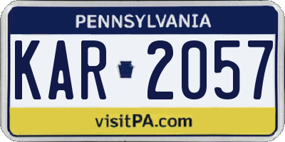 PA license plate KAR2057