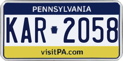 PA license plate KAR2058