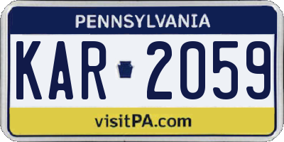 PA license plate KAR2059