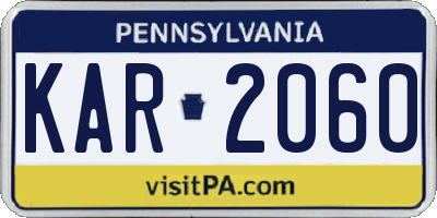 PA license plate KAR2060