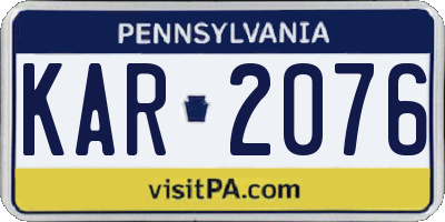 PA license plate KAR2076