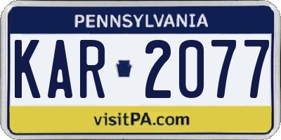 PA license plate KAR2077