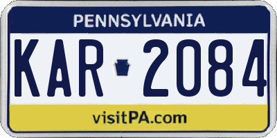 PA license plate KAR2084