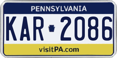 PA license plate KAR2086