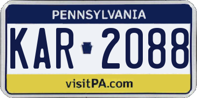 PA license plate KAR2088