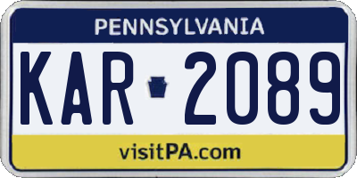 PA license plate KAR2089
