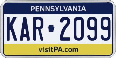 PA license plate KAR2099