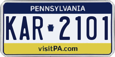 PA license plate KAR2101