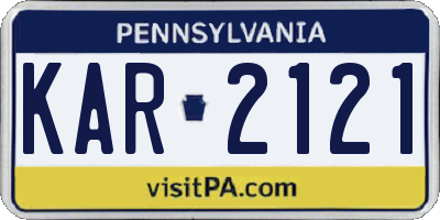 PA license plate KAR2121