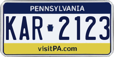 PA license plate KAR2123