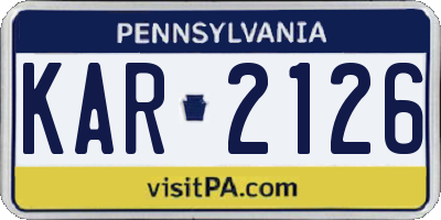 PA license plate KAR2126