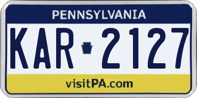 PA license plate KAR2127