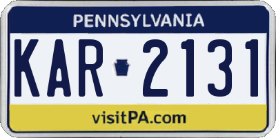 PA license plate KAR2131