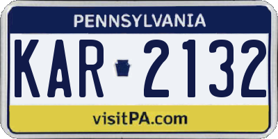 PA license plate KAR2132