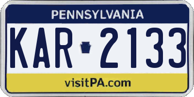 PA license plate KAR2133