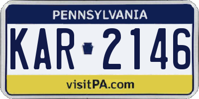 PA license plate KAR2146