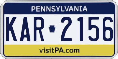 PA license plate KAR2156