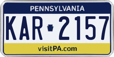 PA license plate KAR2157