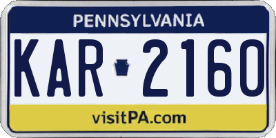 PA license plate KAR2160