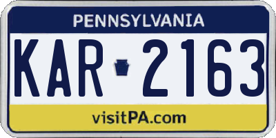 PA license plate KAR2163