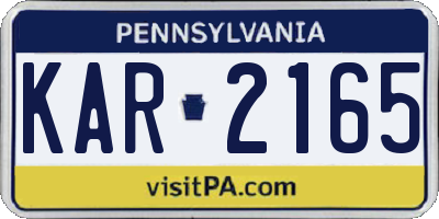 PA license plate KAR2165
