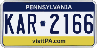 PA license plate KAR2166