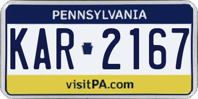 PA license plate KAR2167
