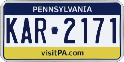PA license plate KAR2171