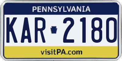 PA license plate KAR2180