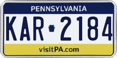 PA license plate KAR2184