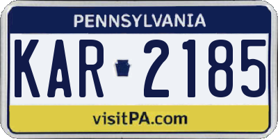 PA license plate KAR2185