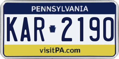 PA license plate KAR2190