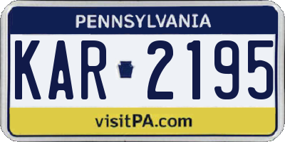 PA license plate KAR2195