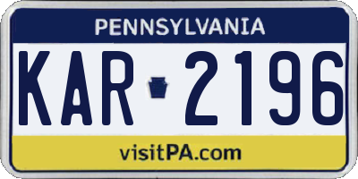 PA license plate KAR2196