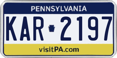 PA license plate KAR2197