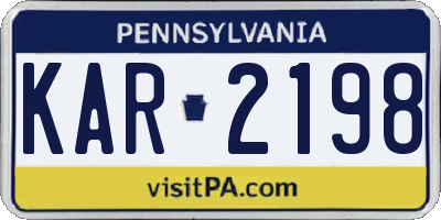 PA license plate KAR2198