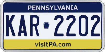 PA license plate KAR2202