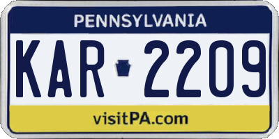 PA license plate KAR2209