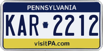 PA license plate KAR2212