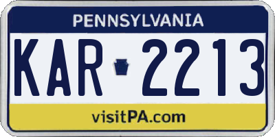 PA license plate KAR2213