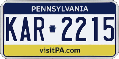 PA license plate KAR2215