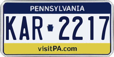 PA license plate KAR2217