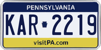 PA license plate KAR2219