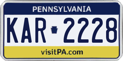 PA license plate KAR2228