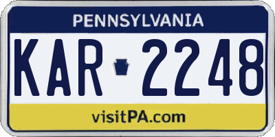 PA license plate KAR2248