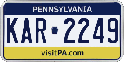 PA license plate KAR2249