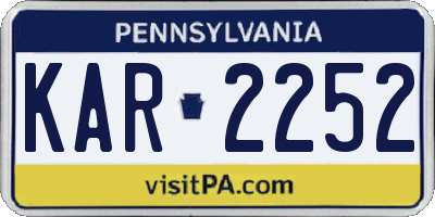 PA license plate KAR2252